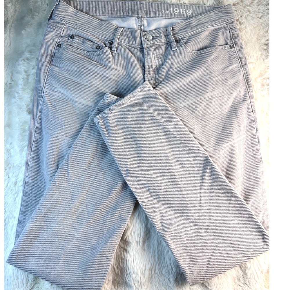 Gap 1969 Womens 29 Regular Grey Corduroy Slim Leg Pants A26